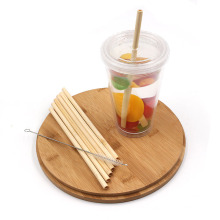 New Arrival Reusable Bamboo Straw With Brush Bulk With Laser Custom Logo